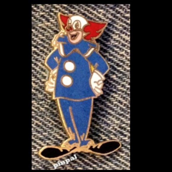 Bozo the Clown Brooch Lapel Pin ~ Vintage ~ Cloisonne ~ Cartoon - Picture 1 of 3